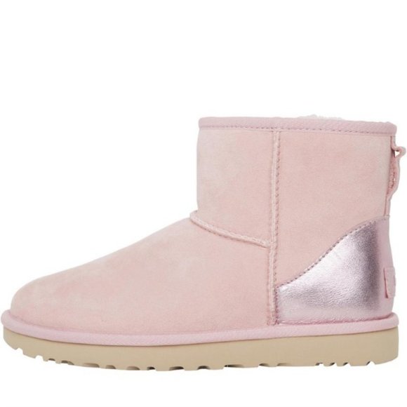 UGG Womens Classic Mini II Metallic Boots Pink - Picture 3 of 5